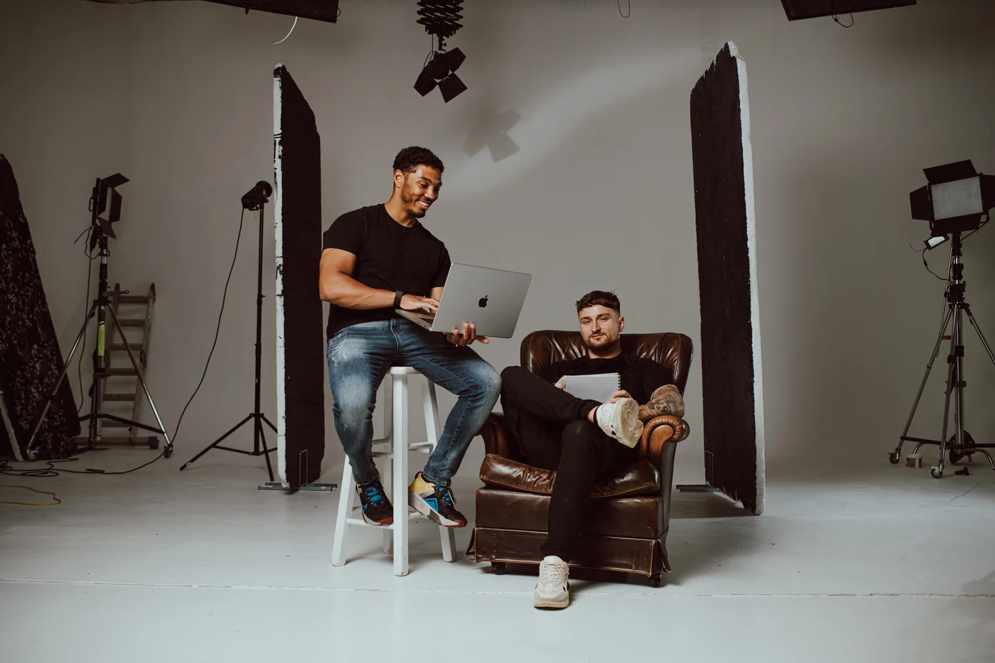 The BlockLabs team on set during a studio session